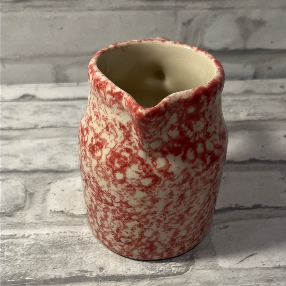 Roseville Pottery  Speckled rose spongeware Ceramic creamer - Picture 5 of 7